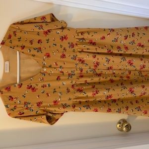 Yellow Floral Print Dress (ROOLEE)